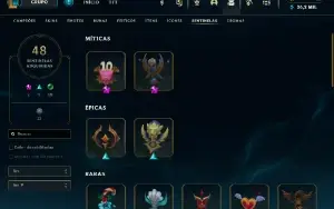 Conta Lol criada em 2014, elo atual mestre, main suporte
