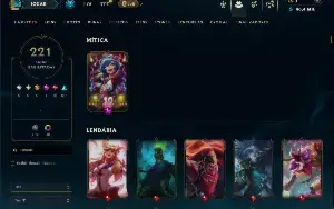 Unranked com TODOS os champs e 221 Skins ( Nivel 500 )