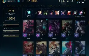 Unranked com TODOS os champs e 221 Skins ( Nivel 500 )