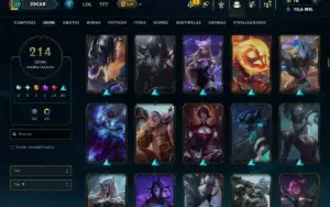 Unranked com TODOS os Champs e 214 Skins ( ADC / SUP / JG )