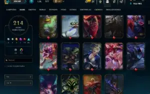 Unranked com TODOS os Champs e 214 Skins ( ADC / SUP / JG )