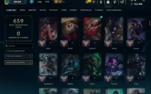 Unranked com TODOS os Champs e 214 Skins ( ADC / SUP / JG )