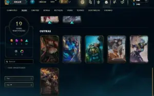 Unranked com 50 Champs e 19 Skins