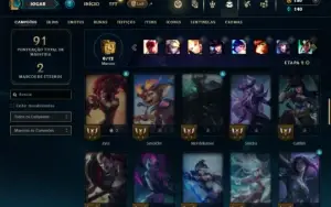 Unranked com 50 Champs e 19 Skins