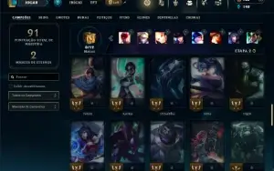 Unranked com 50 Champs e 19 Skins