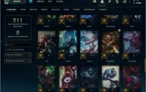 Conta prata 2 com 17 skins e 68 champs