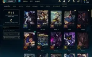 Conta prata 2 com 17 skins e 68 champs