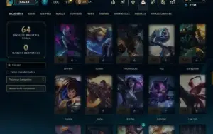 Platina 1 com 95 Champs e 16 Skins