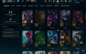 Platina 1 com 95 Champs e 16 Skins