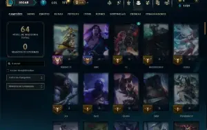 Platina 1 com 95 Champs e 16 Skins