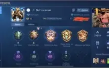 Conta Mobile C/ Diversas skins Rank max: Mitico 2