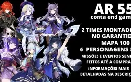 Conta Genshin Impact - end game - 6 personagens 5 estrelas.