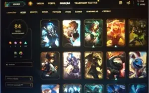 Conta LoL platina com 84 skins e passe da temporada ativo