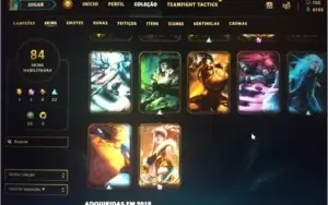 Conta LoL platina com 84 skins e passe da temporada ativo