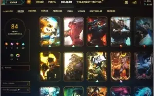 Conta LoL platina com 84 skins e passe da temporada ativo