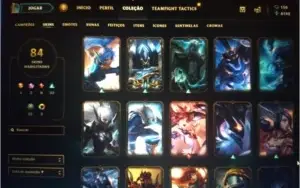Conta LoL platina com 84 skins e passe da temporada ativo