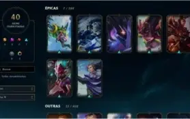 Conta da S4, Platina 1 - 103 campeões - 40 skins - lol