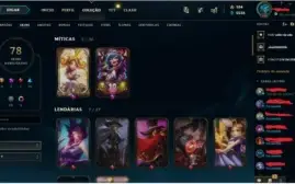 Conta League of Legends | 5 anos |Platina 4 | 78 Skins
