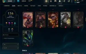 Unranked com 150 Champs e 136 Skins ( MAIN JG )