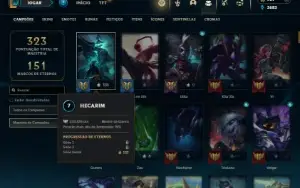 Unranked com 150 Champs e 136 Skins ( MAIN JG )