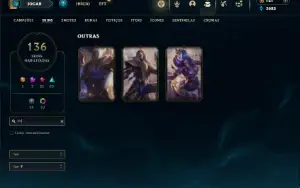 Unranked com 150 Champs e 136 Skins ( MAIN JG )
