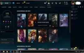 Vendo conta lol bronze 3 com 19 skins, email n verificado