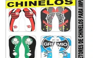 Vetores Chinelo Times Futebol Sublimação Pronta P/ Imprimir