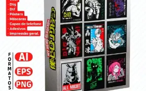 Pack Artes Boku no Hero Sublimação, Serigrafia, Dtg, Dtf