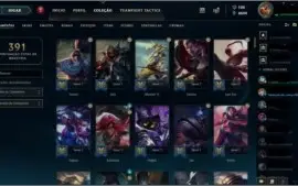 Conta League of Legends lvl 306 com 438 skins Platina 3