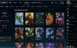 Conta League of Legends lvl 306 com 438 skins Platina 3