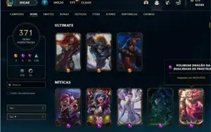 Conta bronze 3 com TODOS os champs e 371 Skins + 2 Prestigio