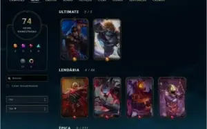 Conta lol gold 4 129 champs 64 skins lvl 46