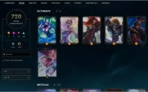 CONTA LEAGUE OF LEGENDS - 700 SKINS - UNICO DONO