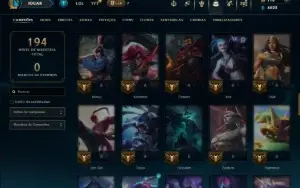 Mestre com 80 Champs e 15 Skins ( 215 PDL )
