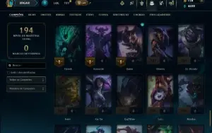 Mestre com 80 Champs e 15 Skins ( 215 PDL )