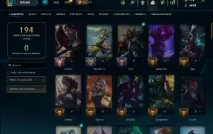Mestre com 80 Champs e 15 Skins ( 215 PDL )