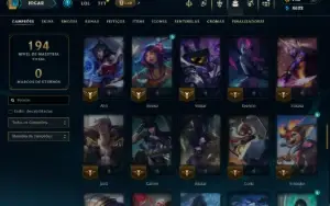 Mestre com 80 Champs e 15 Skins ( 215 PDL )