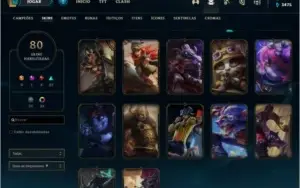 Conta de lol Ouro 3 80 skins!