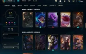 Conta de lol Ouro 3 80 skins!