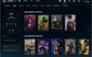 Conta de lol Ouro 3 80 skins!