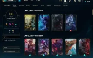 Conta de lol Ouro 3 80 skins!