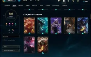 Conta de lol Ouro 3 80 skins!