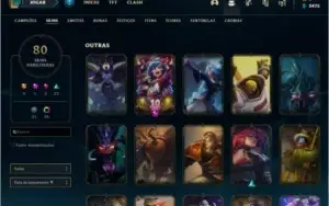 Conta de lol Ouro 3 80 skins!