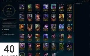 CONTA BROZE II - 40 CAMPEÕES - 15 SKINS