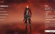 Conta genshin com 14 Personagens T5 e 4 armas T5