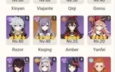 Conta genshin com 14 Personagens T5 e 4 armas T5