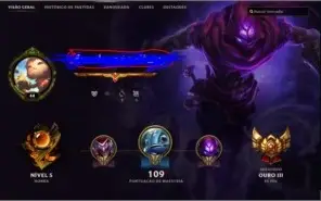 Conta Lol lvl 44, ouro 3
