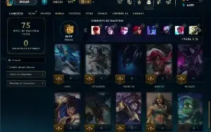 Unranked com 35 Champs e 15 Skins +3 Vitoriosas