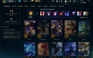 Unranked com 35 Champs e 15 Skins +3 Vitoriosas
