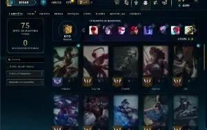 Unranked com 35 Champs e 15 Skins +3 Vitoriosas